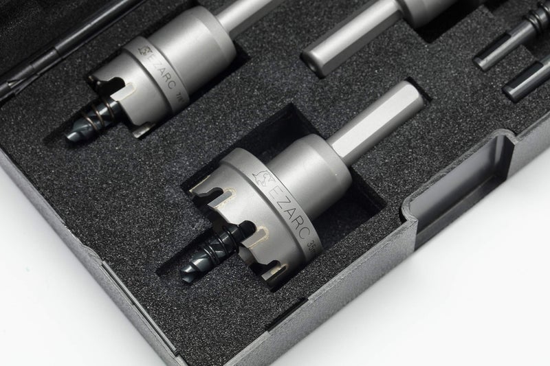 EZARC Carbide Hole Saw Kit, 3 Piece Carbide Tipped Hole Cutter with Pilot Drill bit for Hard Metal, Stainless Steel, Iron, Aluminum, Alloy - Image 4